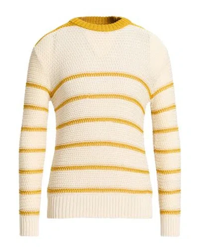 Aion Man Sweater Ivory Size 38 Cotton In White