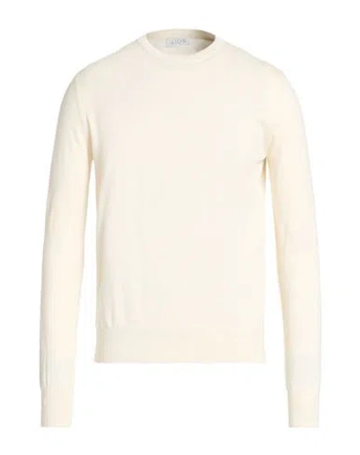 Aion Man Sweater Ivory Size 42 Silk, Cotton In Metallic