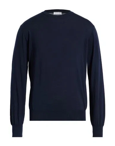 Aion Man Sweater Midnight Blue Size 40 Virgin Wool