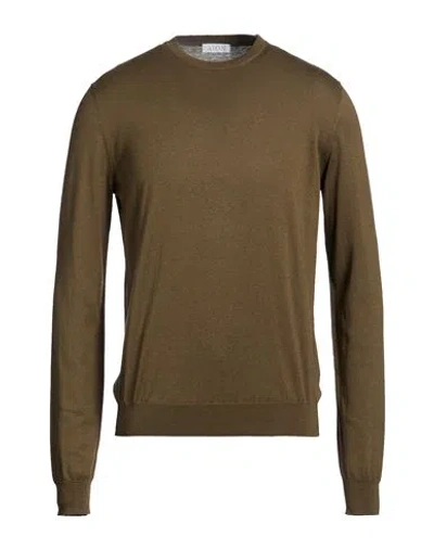 Aion Man Sweater Military Green Size 42 Silk, Cotton In Multi