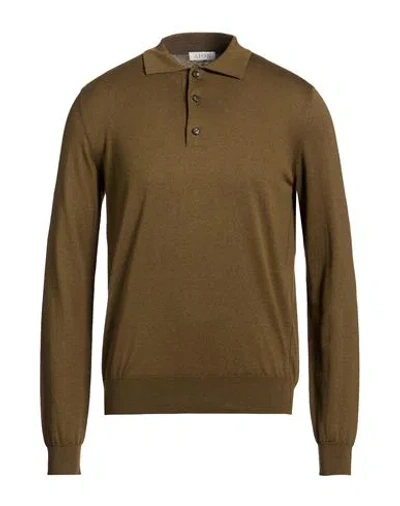 Aion Man Sweater Military Green Size 42 Silk, Cotton In Multi