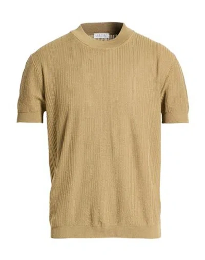 Aion Man Sweater Military Green Size 44 Silk, Cotton