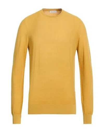 Aion Man Sweater Mustard Size 44 Silk, Cotton In Yellow