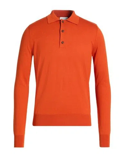 Aion Man Sweater Rust Size 38 Silk, Cotton In Orange