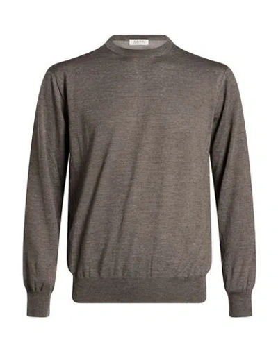 Aion Man Sweater Taupe Size 38 Wool In Grey