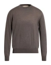Aion Man Sweater Taupe Size 44 Virgin Wool In Gray