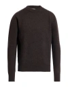 Aion Man Turtleneck Dark Brown Size 44 Virgin Wool, Cashmere In Brown