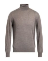Aion Man Turtleneck Taupe Size 46 Virgin Wool In Gray