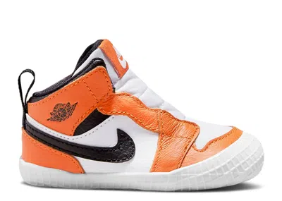 Air Jordan Babies'  1 Crib Bootie 'shattered Backboard Away' In Orange