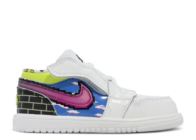 Air Jordan Babies'  1 Low Alt Td 'old School Gaming' In White