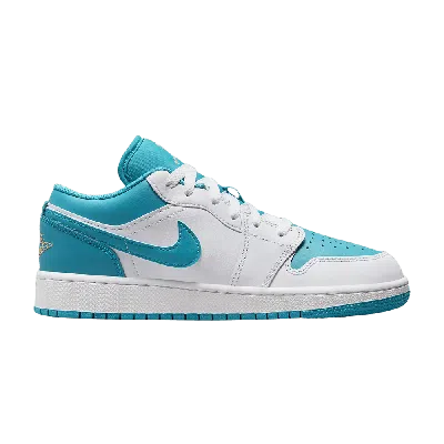 Pre-owned Air Jordan 1 Low Gs 'aquatone' In White