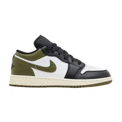 Pre-owned Air Jordan 1 Low Gs 'black Toe Medium Olive' | Green | Kid's Size 5.5