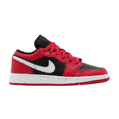 Pre-owned Air Jordan 1 Low Gs 'black Very Berry' In Red