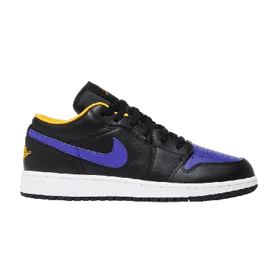 Pre-owned Air Jordan 1 Low Gs 'lakers' In Black