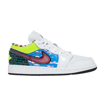 Pre-owned Air Jordan 1 Low Gs 'old School Gaming' | White | Kid's Size 5