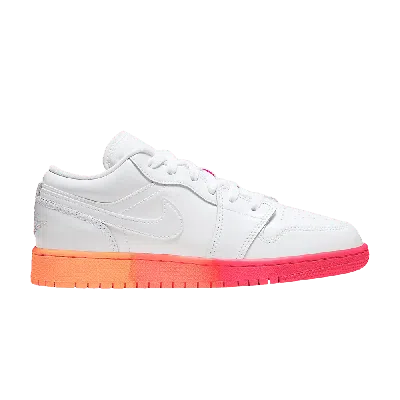 Pre-owned Air Jordan 1 Low Gs 'sunset Sole' In White