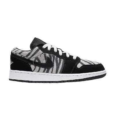 Pre-owned Air Jordan 1 Low Gs 'zebra' In Black