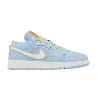 Pre-owned Air Jordan 1 Low Se Gs 'blue Stitch' | Kid's Size 3.5
