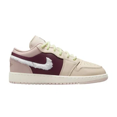 Pre-owned Air Jordan 1 Low Se Gs 'fur Swoosh' | Pink | Kid's Size 7