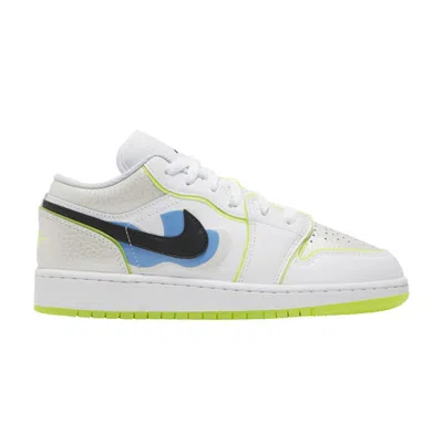 Pre-owned Air Jordan 1 Low Se Gs 'warped Swoosh' | White | Kid's Size 3.5