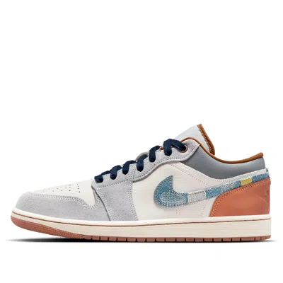 Air Jordan 1 Low Se 'phantom Repaired Denim Swoosh' In White