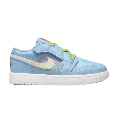Pre-owned Air Jordan 1 Low Se Ps 'blue Stitch' | Kid's Size 2