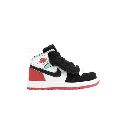 Pre-owned Air Jordan 1 Mid Alt Td 'red Black Toe' | White | Infant Size 10