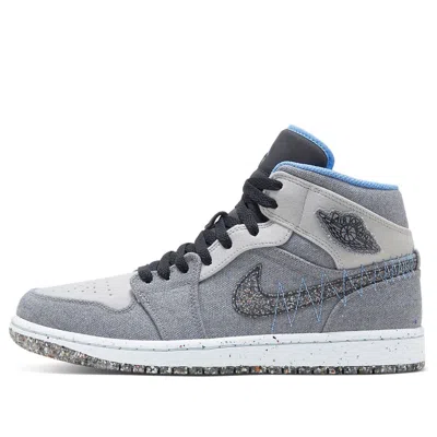 Air Jordan 1 Mid 'crater Grey University Blue' In Gray