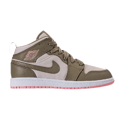 Pre-owned Air Jordan 1 Mid Gp 'trooper Bleached Coral' In Green