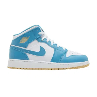 Pre-owned Air Jordan 1 Mid Gs 'aquatone' | Blue | Kid's Size 3.5
