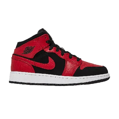 Pre-owned Air Jordan 1 Mid Gs 'black Gym Red'