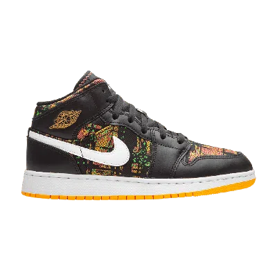 Pre-owned Air Jordan 1 Mid Gs 'black Laser Orange'