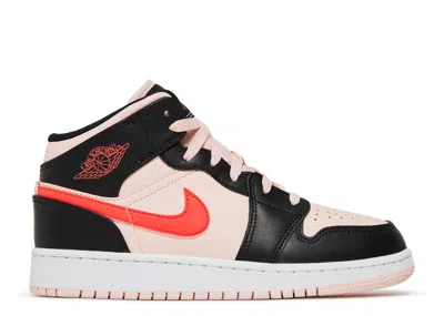 Air Jordan 1 Mid Gs 'black Pink Crimson'