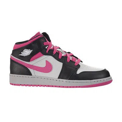 Pre-owned Air Jordan 1 Mid Gs 'black Vivid Pink' | Kid's Size 4