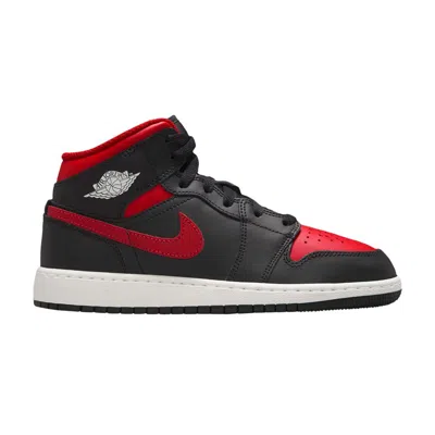 Pre-owned Air Jordan 1 Mid Gs 'bred Twist' | Black | Kid's Size 7