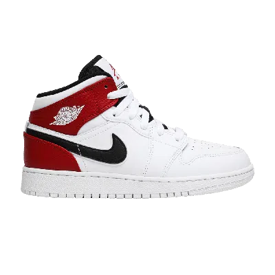 Pre-owned Air Jordan 1 Mid Gs 'chicago' In White