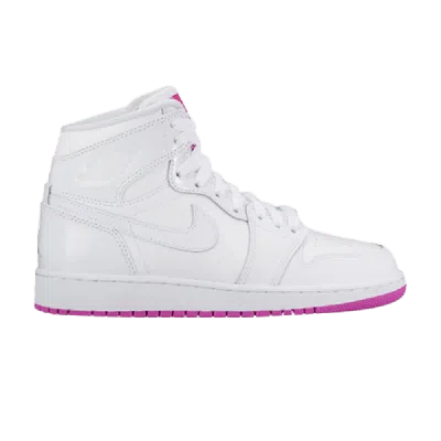 Pre-owned Air Jordan 1 Mid Gs 'fuchsia' In White