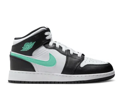 Air Jordan 1 Mid Gs 'green Glow' In White