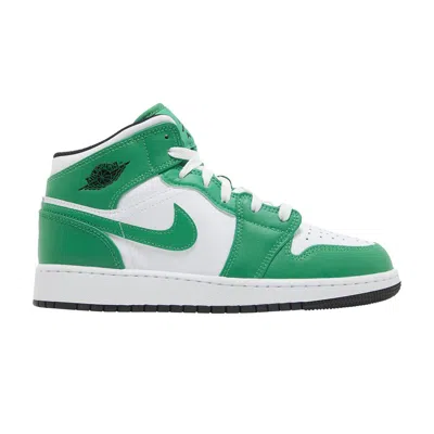Pre-owned Air Jordan 1 Mid Gs 'lucky Green' | Kid's Size 6.5
