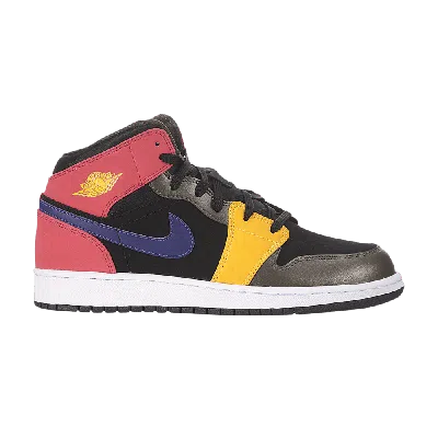 Pre-owned Air Jordan 1 Mid Gs 'multi-color' In Black