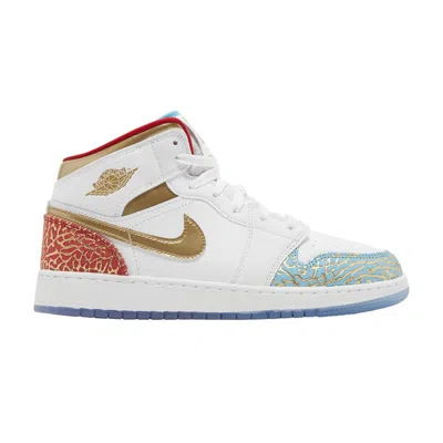 Pre-owned Air Jordan 1 Mid Gs 'nc To Chi' | White | Kid's Size 6.5