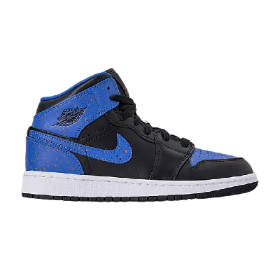 Pre-owned Air Jordan 1 Mid Gs 'paint Splatter' In Blue