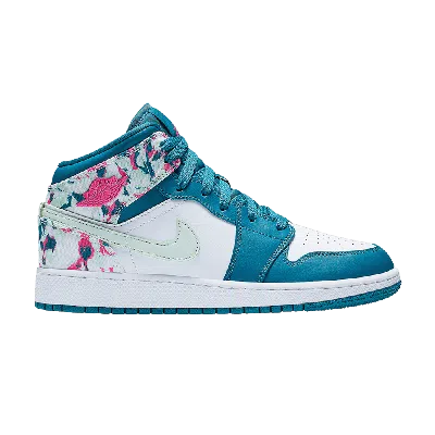 Pre-owned Air Jordan 1 Mid Gs 'paint Stroke' In Blue