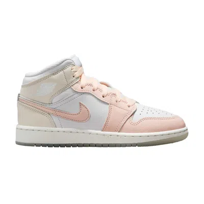 Pre-owned Air Jordan 1 Mid Gs 'sail Guava Ice' | White | Kid's Size 3.5