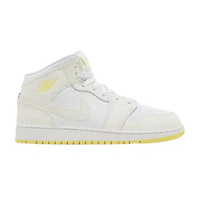 Pre-owned Air Jordan 1 Mid Gs 'sail Light Laser Orange' | Cream | Kid's Size 5.5 In White