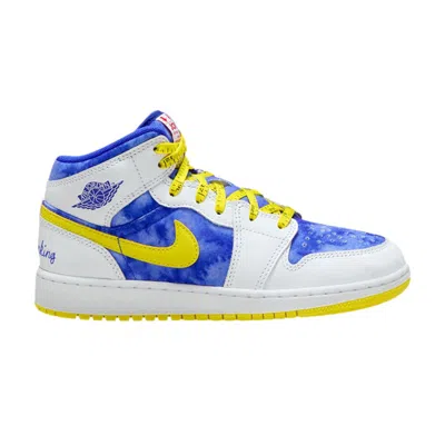 Pre-owned Air Jordan 1 Mid Gs 'sneaker School' | Blue | Kid's Size 6