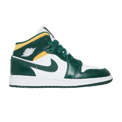 Pre-owned Air Jordan 1 Mid Gs 'sonics' In White