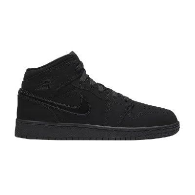 Pre-owned Air Jordan 1 Mid Gs 'triple Black'