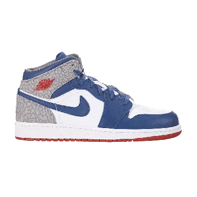 Pre-owned Air Jordan 1 Mid Gs 'true Blue' In White