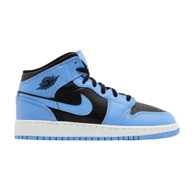 Pre-owned Air Jordan 1 Mid Gs 'university Blue Black' | Kid's Size 5.5